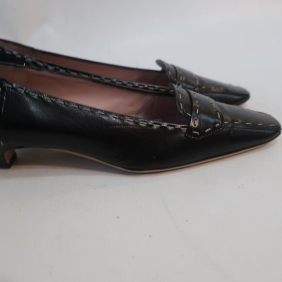 Authentic Womens Prada Black Pink Leather Buffalo City Loafer Pumps 37 US/7 - Picture 8 of 16